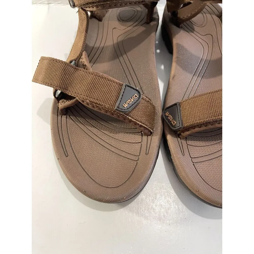 Weka comfort sandals hiking summer outdoor sports strappy brown waterproof men 9
